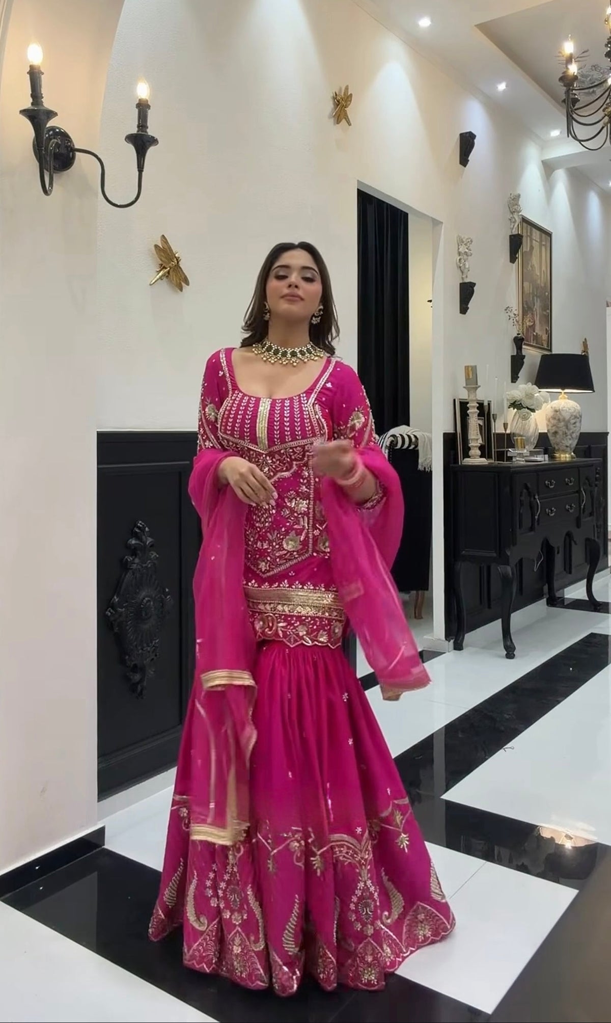 Eshaal Pink Wedding Wear Kurta Set