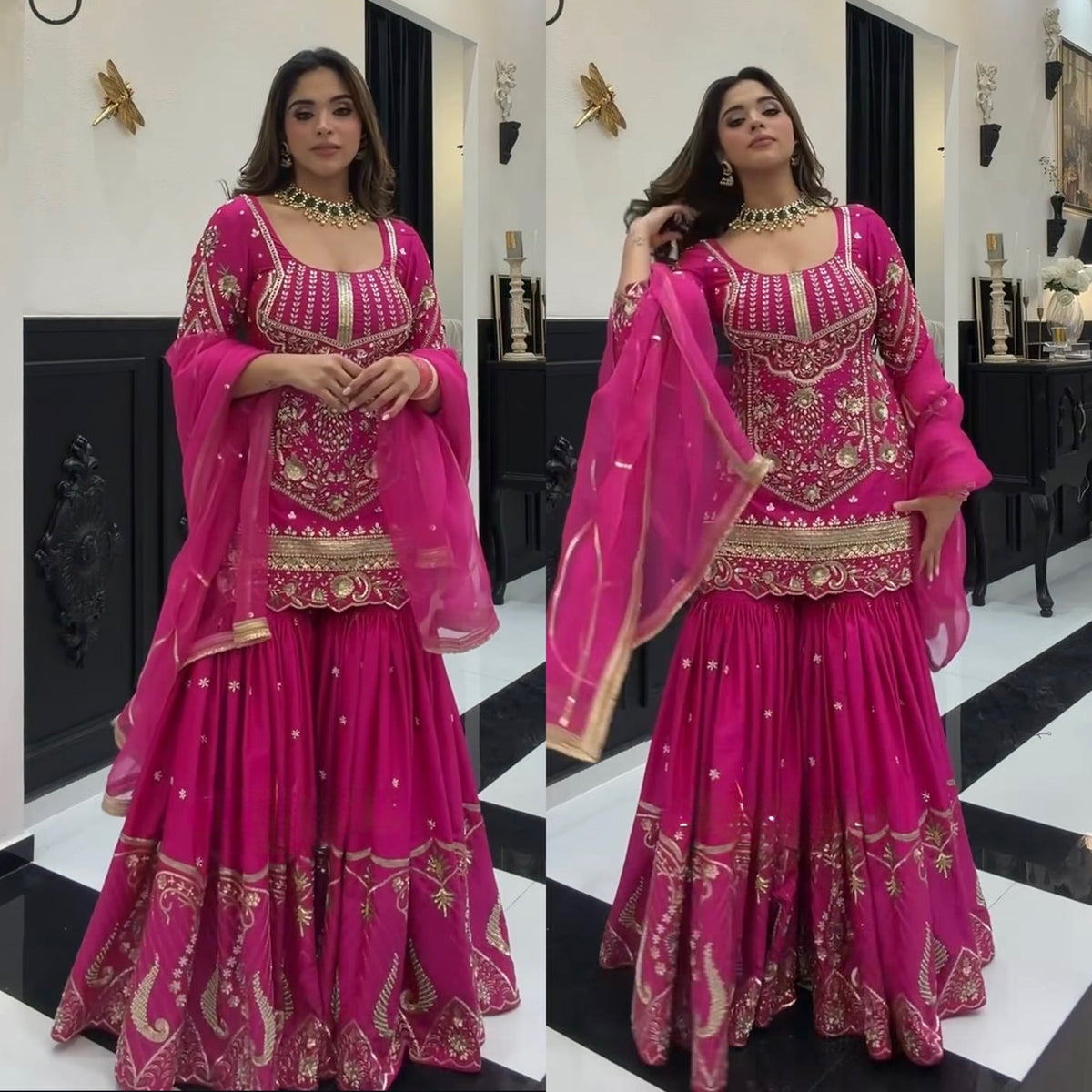 Eshaal Pink Wedding Wear Kurta Set
