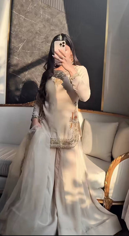 Avelira Satin Glow Sharara Set