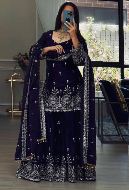 Zyvana Georgette Sequence Sharara Set