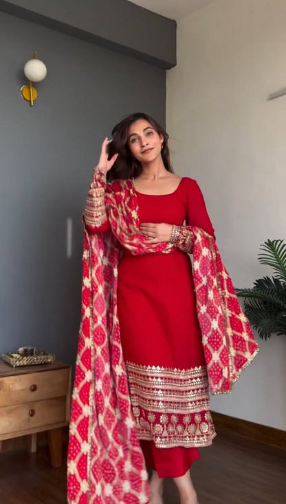 Riya Red Kurta Set
