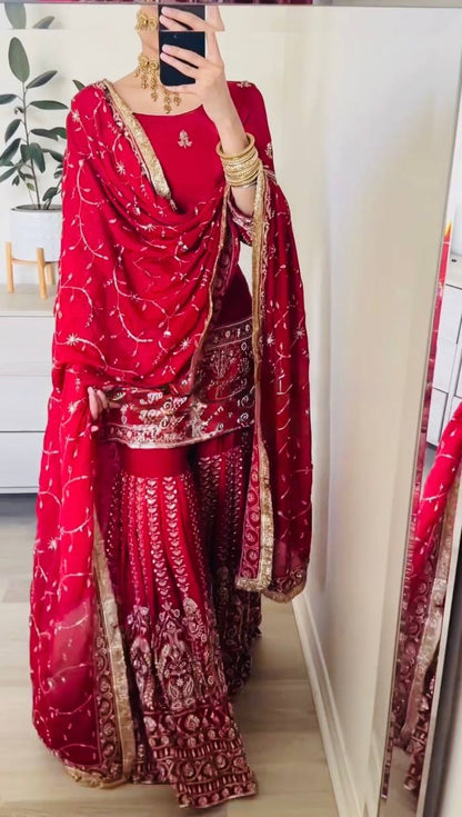 Azeeva Chinon Thread Sharara Set