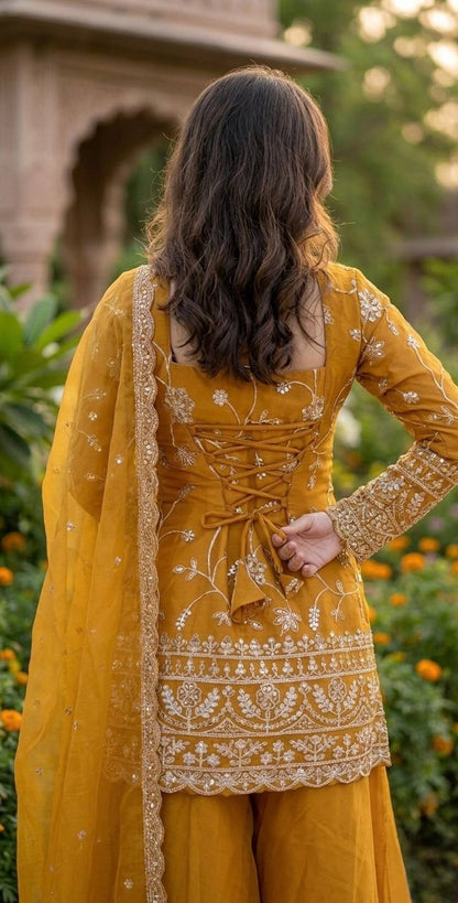 Evara Frendy Silk Zari Palazzo Set