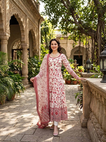shaal Noor Floral Anarkali Suit Set