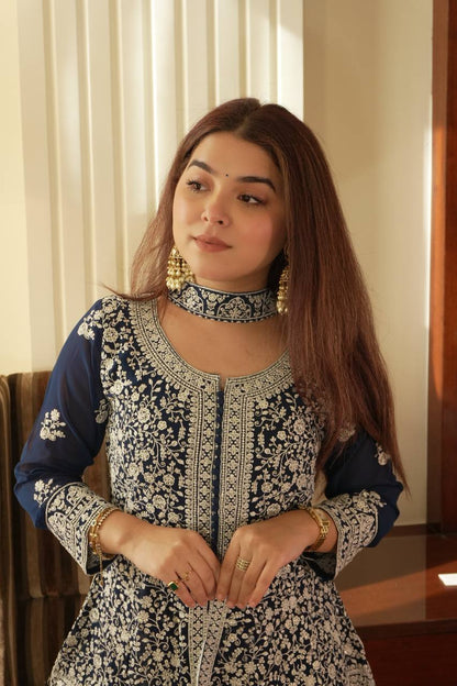 Royal Dual Tone Georgette Sharara Set