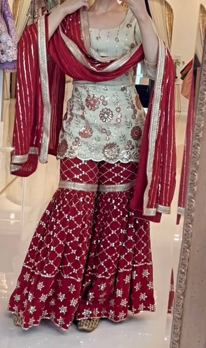 Zyvera Shine Sharara Set