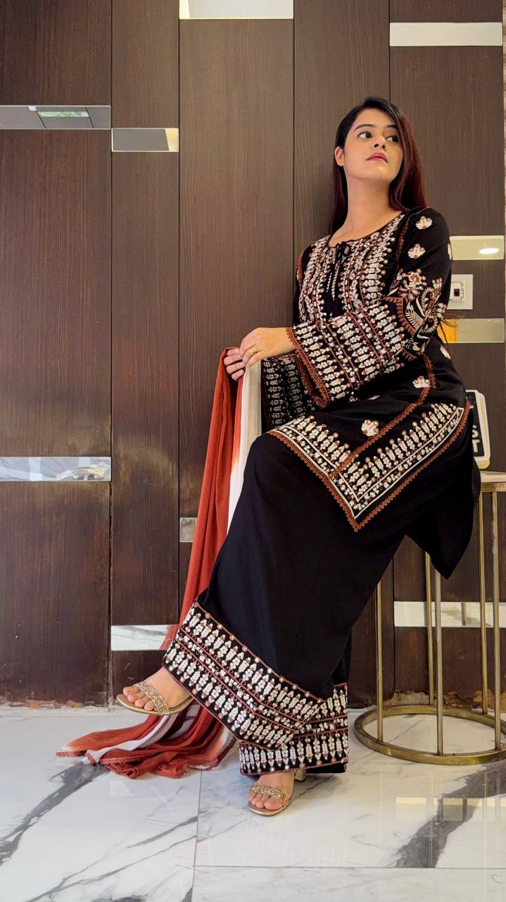 Navira Rayon Thread Farshi Set