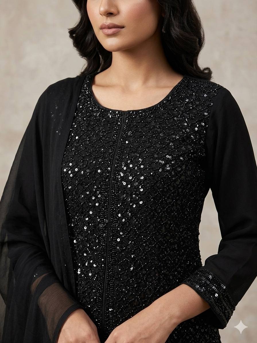 Ana Royal Black Farshi Set