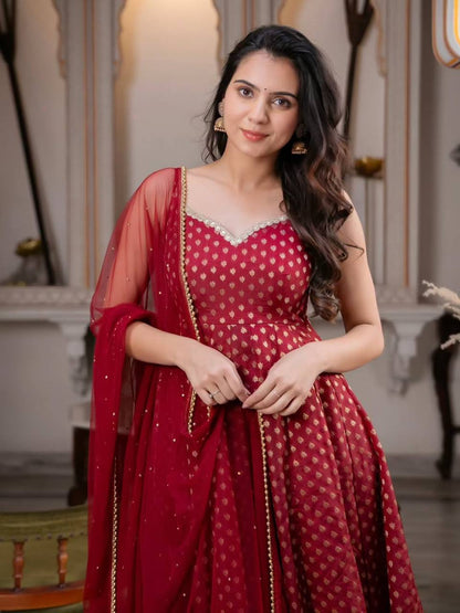 Anaya Maroon Majesty Anarkali Set