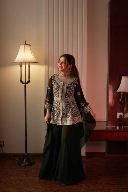 Royal Dual Tone Georgette Sharara Set