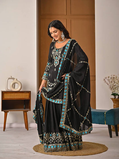 Zareen Vichitra Silk Sharara Set